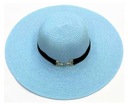 STRAW HAT, blue, WIDE BRIM, hermess