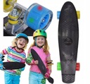 ENERO FISZKA SKATEBOARD PRE DETI, SVIETIACE LED KOLESÁ, 22 palcov, ČIERNA