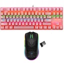 RGB RUŽOVÁ + MECHANICKÁ HERNÁ KLÁVESNICA XYH80 B