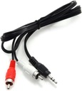 Adaptér JACK 3,5mm samec na 2 x CHINCH RCA 1m