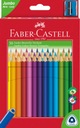 JUMBO TROJUHOLNÍKOVÉ CENCILY 30 FAREB + OSTRÚŠKA FABER-CASTELL originál