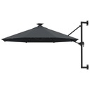 Nástenný dáždnik s LED, na kovovej tyči, 300 cm