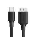 Uzelený kábel USB Typ C - micro USB Typ B SuperSpeed ​​​​3.0 1m čierny