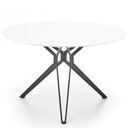Okrúhly biely lakovaný stôl do obývačky PIXEL