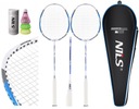 NILS BADMINTON SET 2 x GRAFITOVÉ ALU RAKETY, 3 x Okenice, 2 x TAŠKA