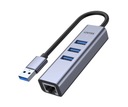 Unitek Hub USB-A - 3x USB 3.0 RJ-45 1Gb/s šedý