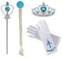 CROWN Žezlo Rukavice Vrkoč ELSA ELZA ANNA PRINCESS SET 4V1 BIELY