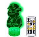 NOČNÁ LAMPA PAW PATROL RUBBLE 3D LED + DIAĽK