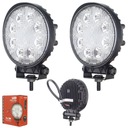 PRACOVNÁ LAMPA 9 LED 27W halogénová 12V 24 IP67 E9 x2