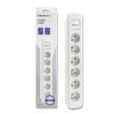 Qoltec Predlžovací kábel Power strip 6 zásuviek 1,8m osvetlený vypínač