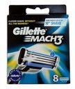 Gillette Mach 3 Nástavce na žiletky 8 ks XXL Bal