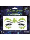 Nálepky na tvár Crystals Makeup Neon UV Green