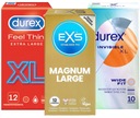 XL SADA KONDÓMOV DUREX Invisible Feel Thin EXS Magnum Large veľký 34