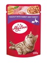 MY LOVE CAT Mokré - Ragú s králikom, morka 100g/24 kusov