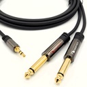 NAKAMICHI STEREO MINI JACK KÁBEL 3,5MM - 2x JACK 6,3MM MONO 1,5m