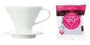 Hario infuser Drip V60-01 White FILTRE 100ks