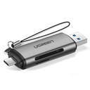 Ugreen čítačka SD / micro SD kariet pre USB 3.0 / USB Typ C 3.0 šedá