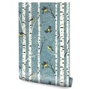 Tapeta do jedálne TREES Birches Birds Nature Decor