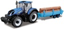 Traktor New Holland T7.315 s prívesom a slamou