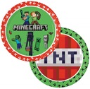 MINECRAFT papierové taniere PIXELS zelené TNT k narodeninám 23cm 8 ks