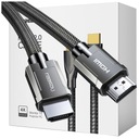 UZELENÝ KÁBEL HDMI 2 KÁBEL 8K 60HZ/4K 120HZ 3D 48GBPS 5M ŠEDÝ