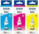 Sada 3x CMY atramentov EPSON 664 T6642 T6643 T6644