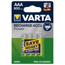 Batéria VARTA 800mAh AAA, 4 ks. Pripravené na použitie