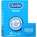 Kondómy Durex CLASSIC, klasické štandardné vlhčené kondómy, 18 kusov