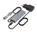 USB 3.2 Gen1 4xUSB-A 5 Gbit/s + adaptér C + NAPÁJANIE