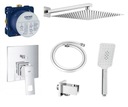 Podomietkový sprchový set s batériou GROHE Eurocube + dažďová sprcha 40 cm