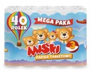 BEARS Familia TOALETNÝ PAPIER 40 ROLLERS 3 WAR hit