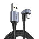 Uzelený nylonový uhlový USB kábel - USB Typ C 1 m