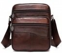 Pánska hnedá kožená taška cez rameno Leather Messenger Bag Gift