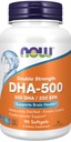 NOW Potraviny DHA-500 Omega-3 kyseliny SRDCE MOZOG 90 vcap