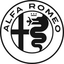 Samolepka s logom Alfa Romeo, farba Čierna, rozmer 50X50cm, záruka kvality