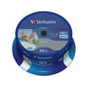 VERBATIM BD-R BLU-RAY 25 GB 6X VYTLAČITEĽNÁ TORTA*25 43