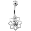 VERSIL piercing do pupka kvet 316 L oceľ + 925 SILVER