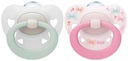 NUK SIGNATURE SILICONE 0-6M GIRL cumlík 2-BAL