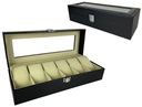 Puzdro na hodinky Casket box 6 ks čierne hodinky 8,3x30,5 SU-025