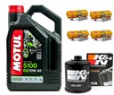 Olej MOTUL + filter KN-303 + zapaľovacie sviečky NGK CR9EK, Kawasaki Z750, 07-13