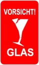 Etikety VORSICHT GLAS 500 ks.