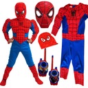 MEGA SET DISPOSSIBLE 5v1 SPIDERMAN OUTFIT MASKA WALKIE TALKIE veľkosť 110-116