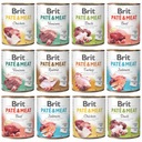 BRIT PATE & MEAT MIX Smaku mokré krmivo pre psov 12x800g