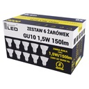 6x GU10 LED ŽIAROVKA 1,5W studená biela - 6500K