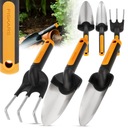 3x Fiskars SET záhradného náradia stierky záhradné hrable METAL