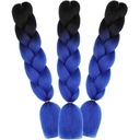 3x Ombre Blue syntetické vlasy na vrkoče