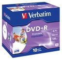 Verbatim DVD+R 4,7 GB 10 ks pre AZO tlač