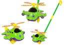 Happy Airplane Push Stick Bell Green