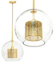 TOOLIGHT Závesné svietidlo Gold Glass Ball E27