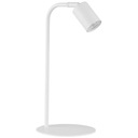 Stolná lampa LOGAN, biela trubica, minimalistická regulácia, 1P